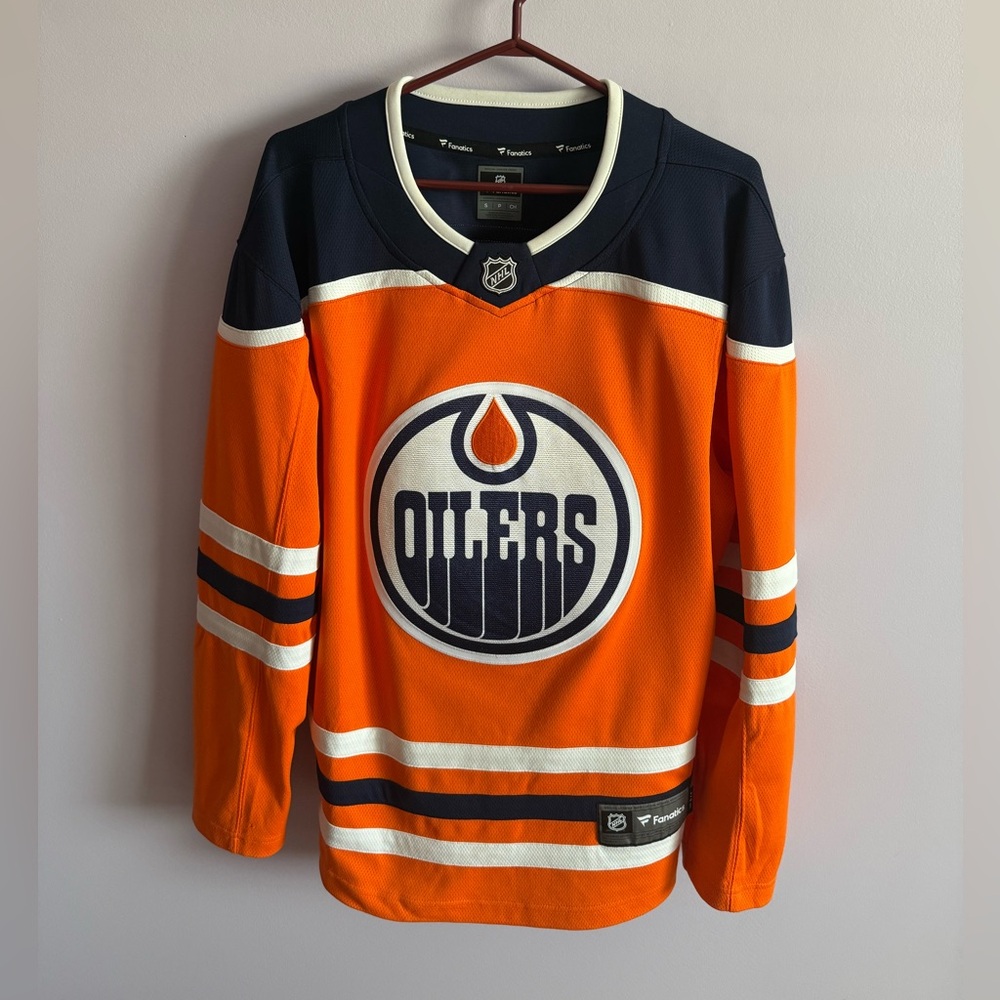 Edmonton Oilers Fanatics Branded Orange Breakaway Hockey Jersey NHL Small